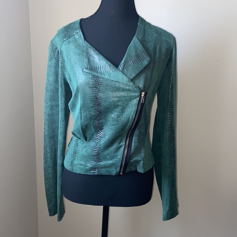 Vintage Faux Croc Green Jacket. Large